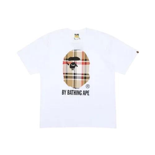 Camiseta Bape A Bathing Ape Check By Bathing White Beige