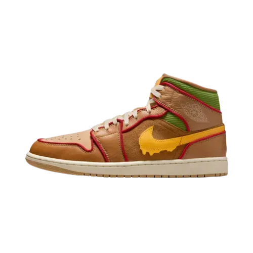 Air Jordan 1 Mid SE Cheeseburger Flax Sesame