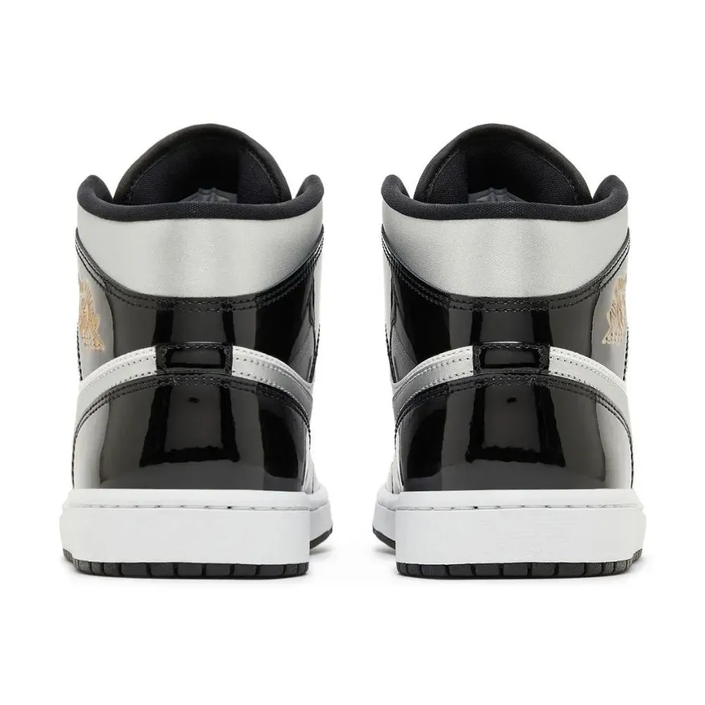 Air Jordan 1 Mid SE Black White Metallic Silver - Droper