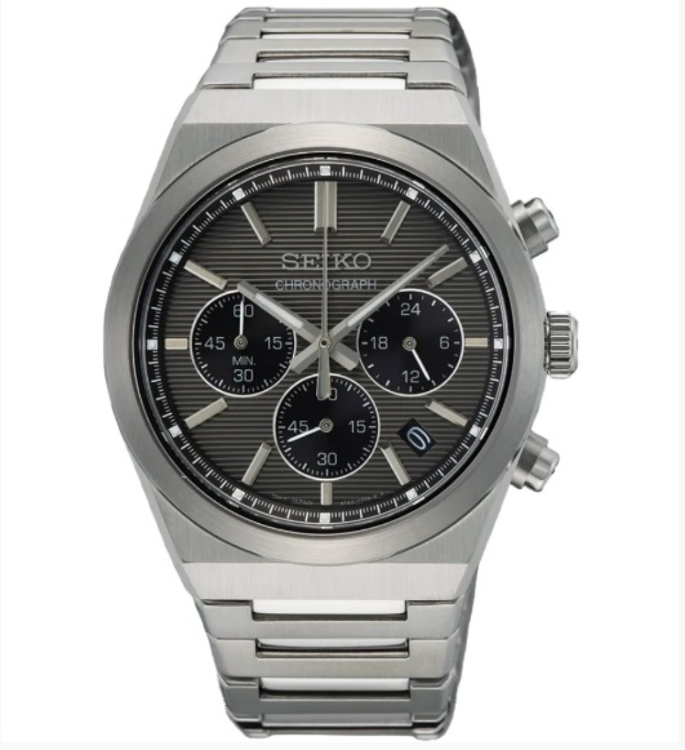 Relógio Seiko Chronograph Quartz Grey — Único, Novo