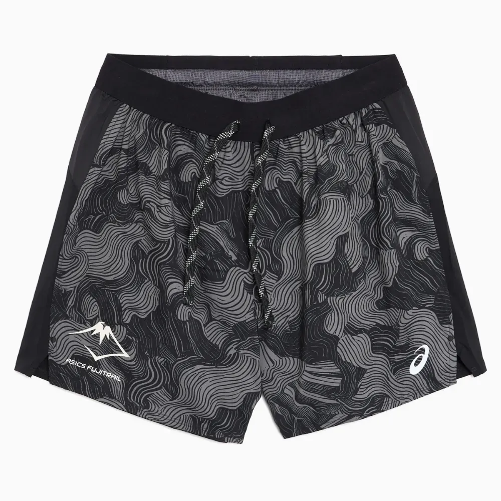 Short Asics Fujitrail All Over Print 5in Performance Black - Droper