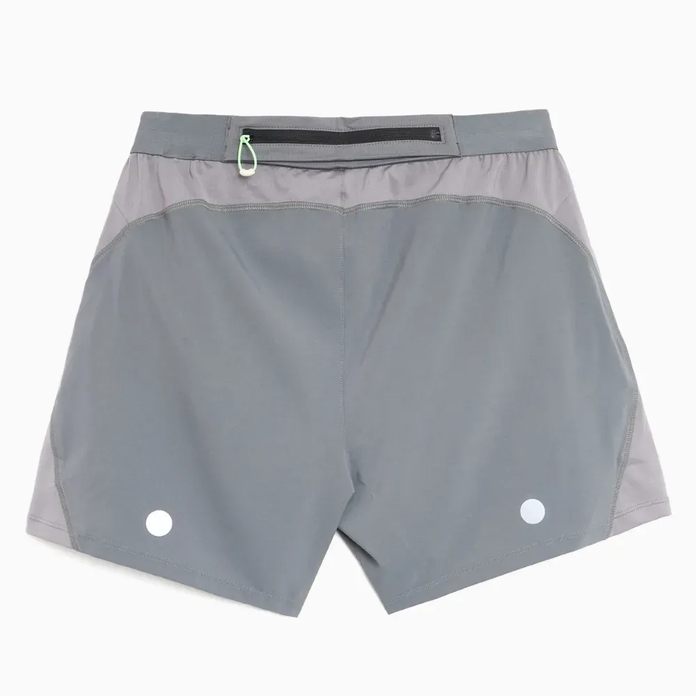 Short Asics Road 5in Clay Steel Grey Illuminate Green - Droper