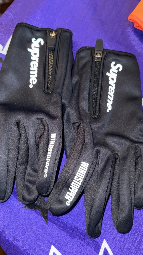 Windstopper x Supreme Luva Zip Black FW25-W19 — único, Novo