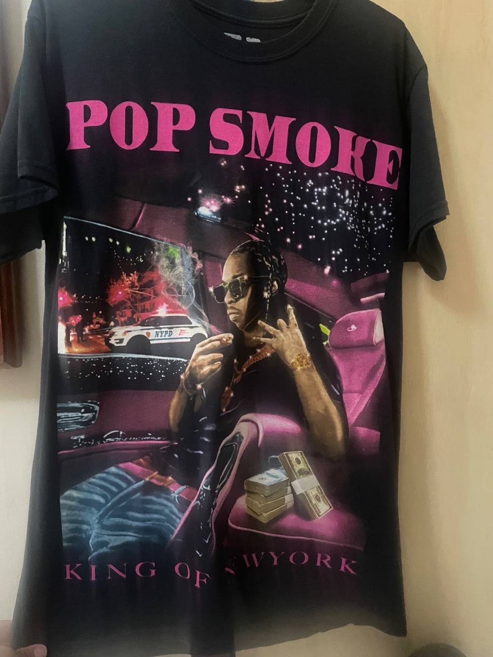 Pop Smoke x Vlone Camiseta Faith King Of New York White