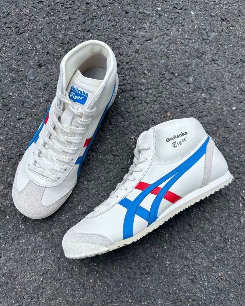 Onitsuka Tiger Mexico Mid Runner Cream Directoire Blue — 34 / 35 / 36 / 37 / 38 / 39 / 40 / 41 / 42 / 44, Novo