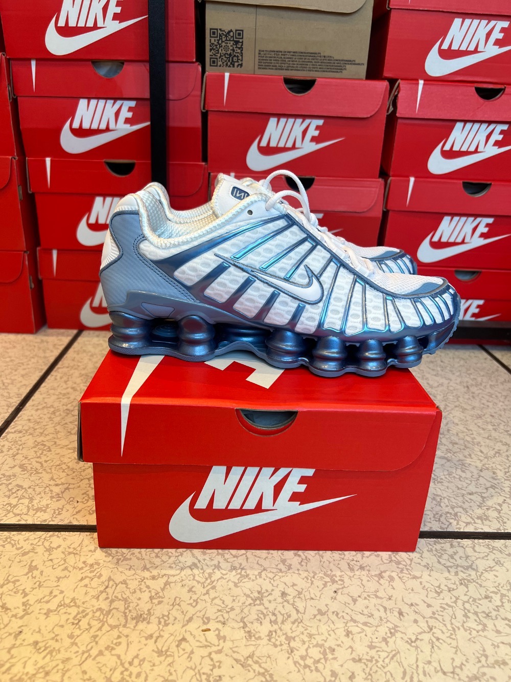 Nike Shox TL White Work Blue — 40.5, Novo