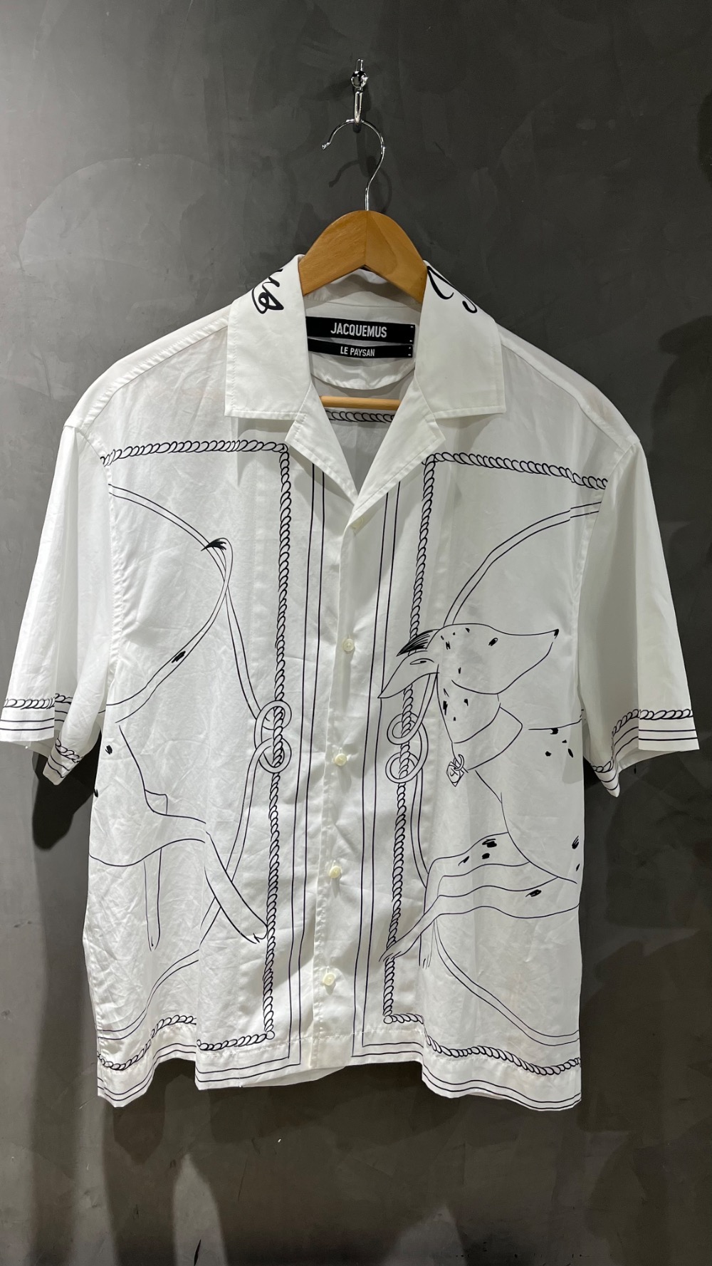 Camisa Jacquemus Manga Curta Dog White