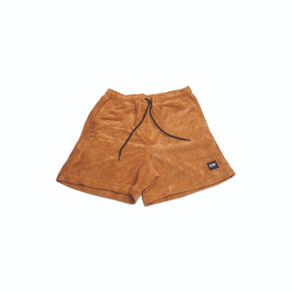 Shorts Stay Company Cotelê Mustard