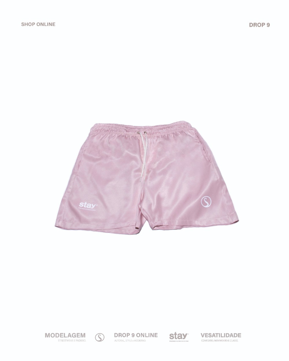 Boardshort Stay Company Flex Rosa — P / M / G, Novo