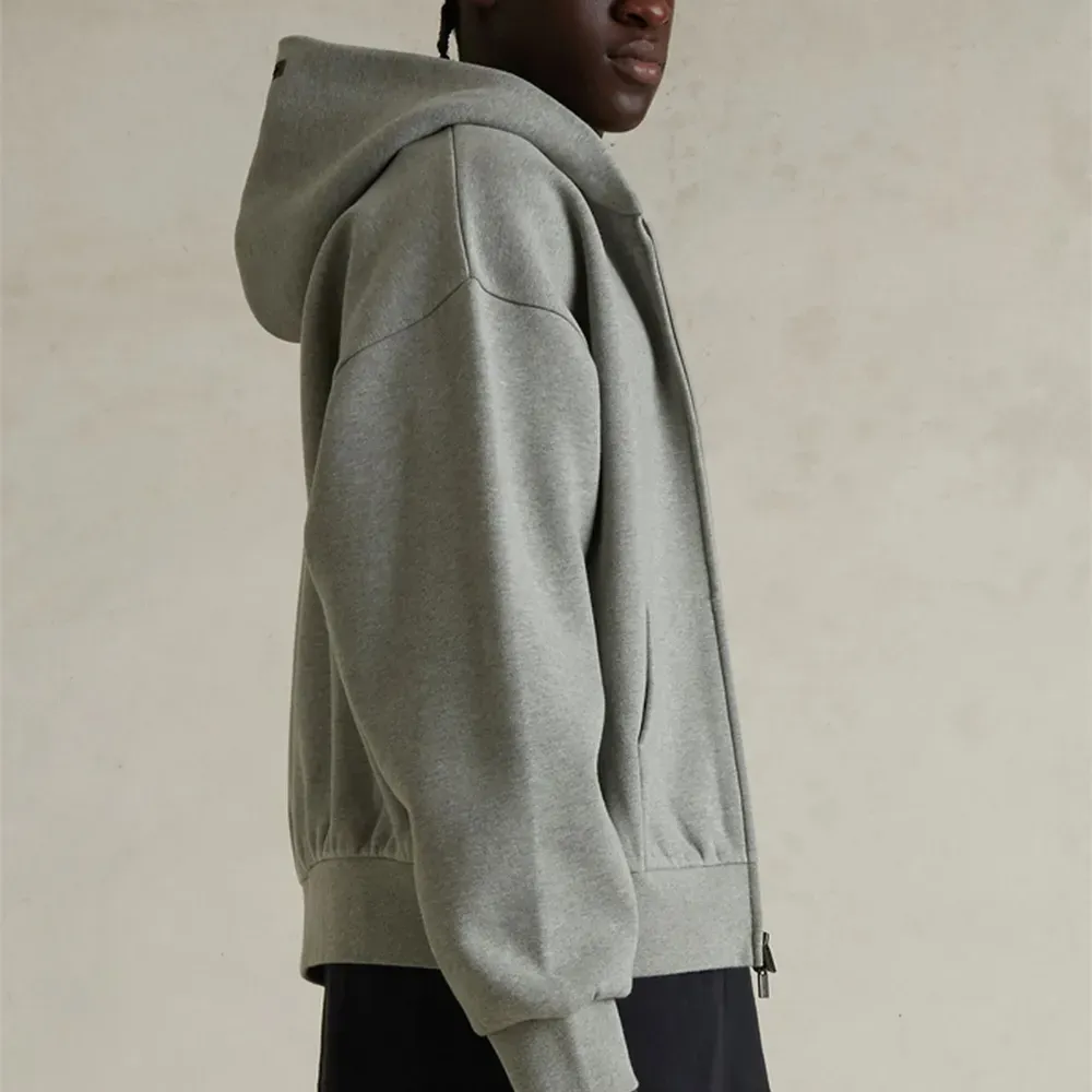 Moletom Fear of God Essentials Classic Fleece Zip Up Concrete