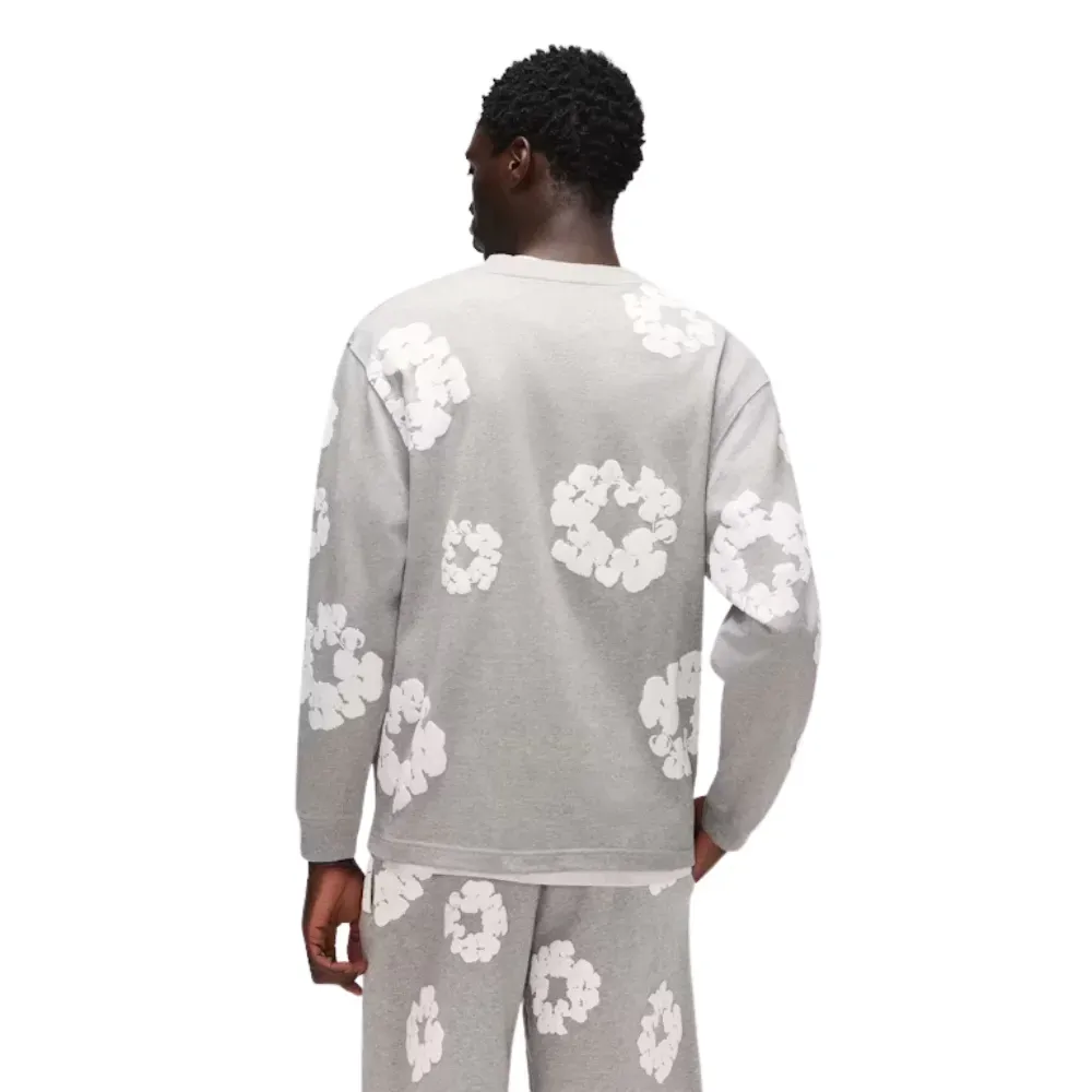Camiseta Denim Tears Long Sleeve Cotton Wreath Grey - Droper