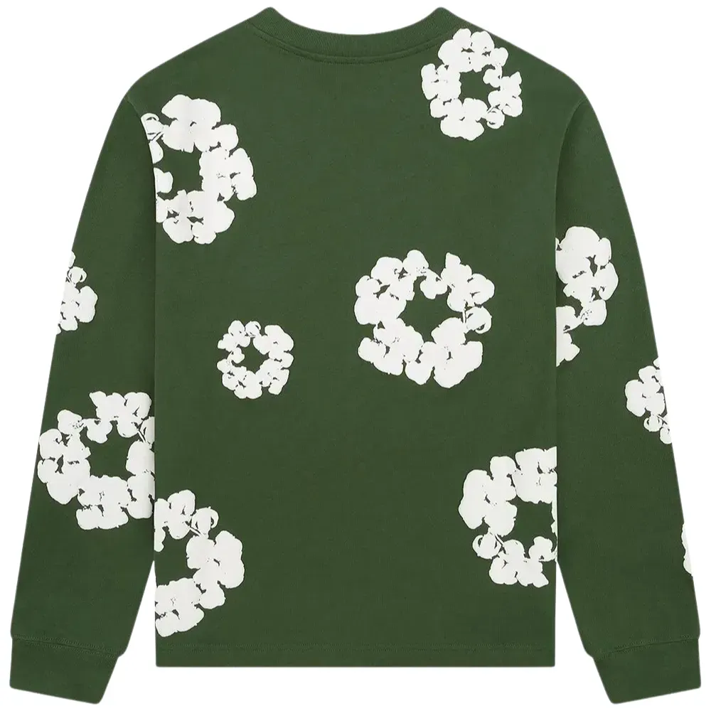 Camiseta Denim Tears Long Sleeve Cotton Wreath Green - Droper