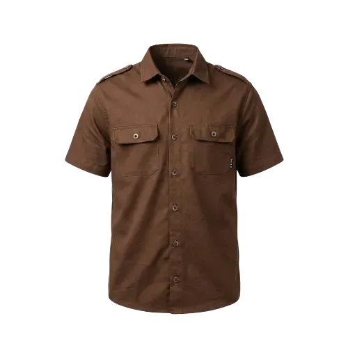 Camisa Stay Company Worker Marrom Café