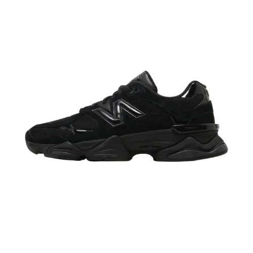 New Balance 9060 Triple Black Suede Patent