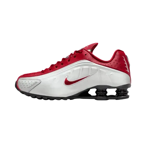 Nike Shox R4 Metallic Silver Team Crimson