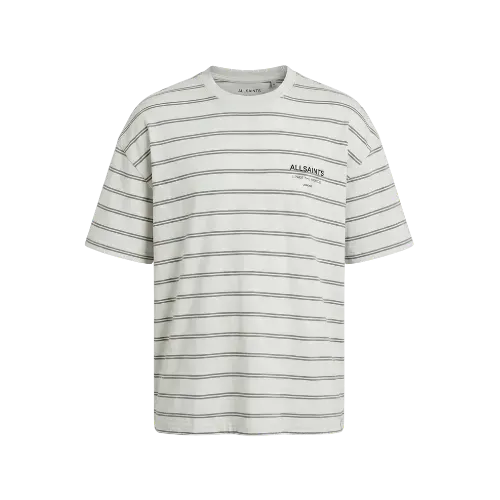Camiseta AllSaints Underground Oversized Stripe Grey