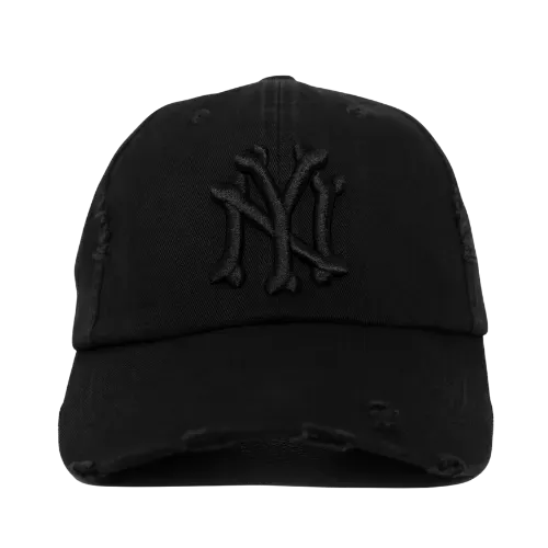 日本未発売 oMA NY NY BONES DISTRESSED CAP Boné oMA Studios NY Bones Distressed Triple Black - Droper