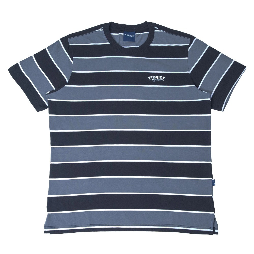 Camiseta TUPODE Listrada Jeans SCH Preto Cinza — P / M / G / XXG, Novo