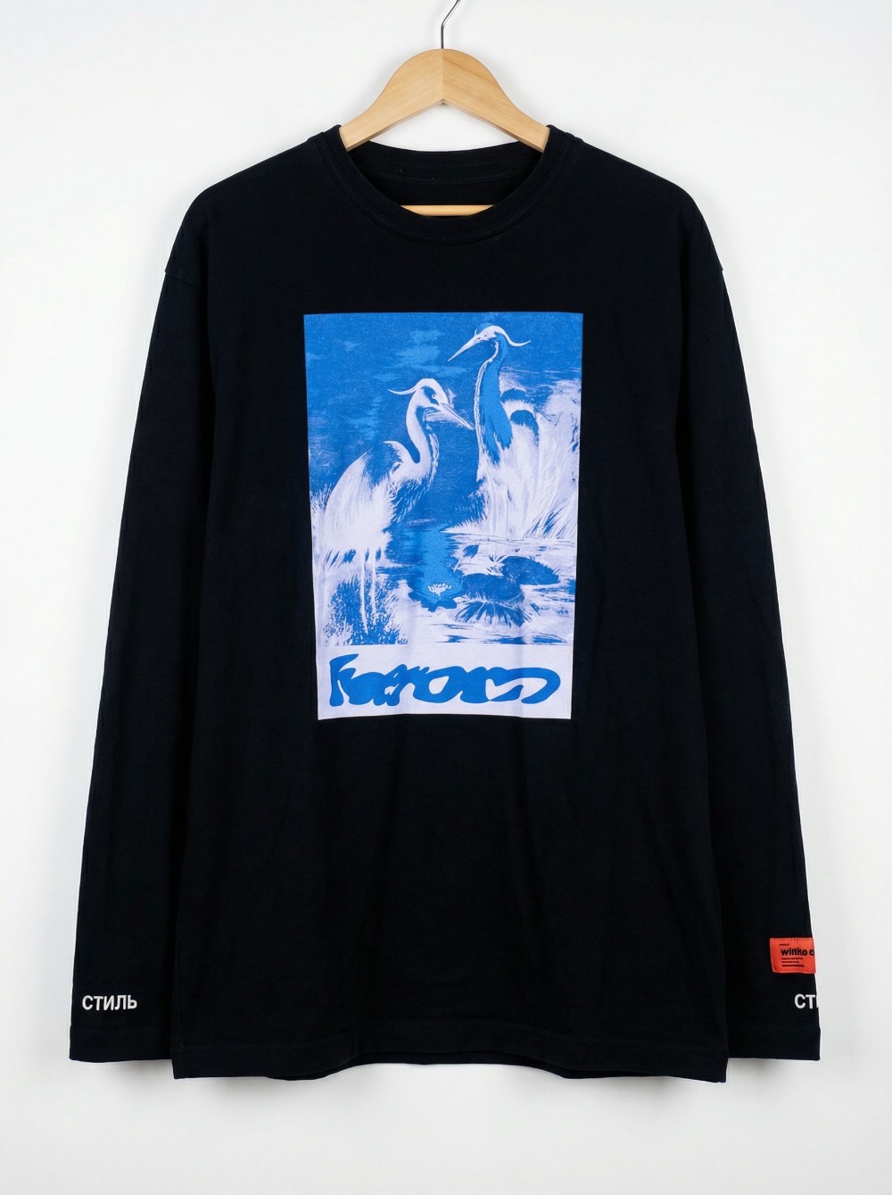 Camiseta Heron Preston Long Sleeve Captcha Black — M, Usado