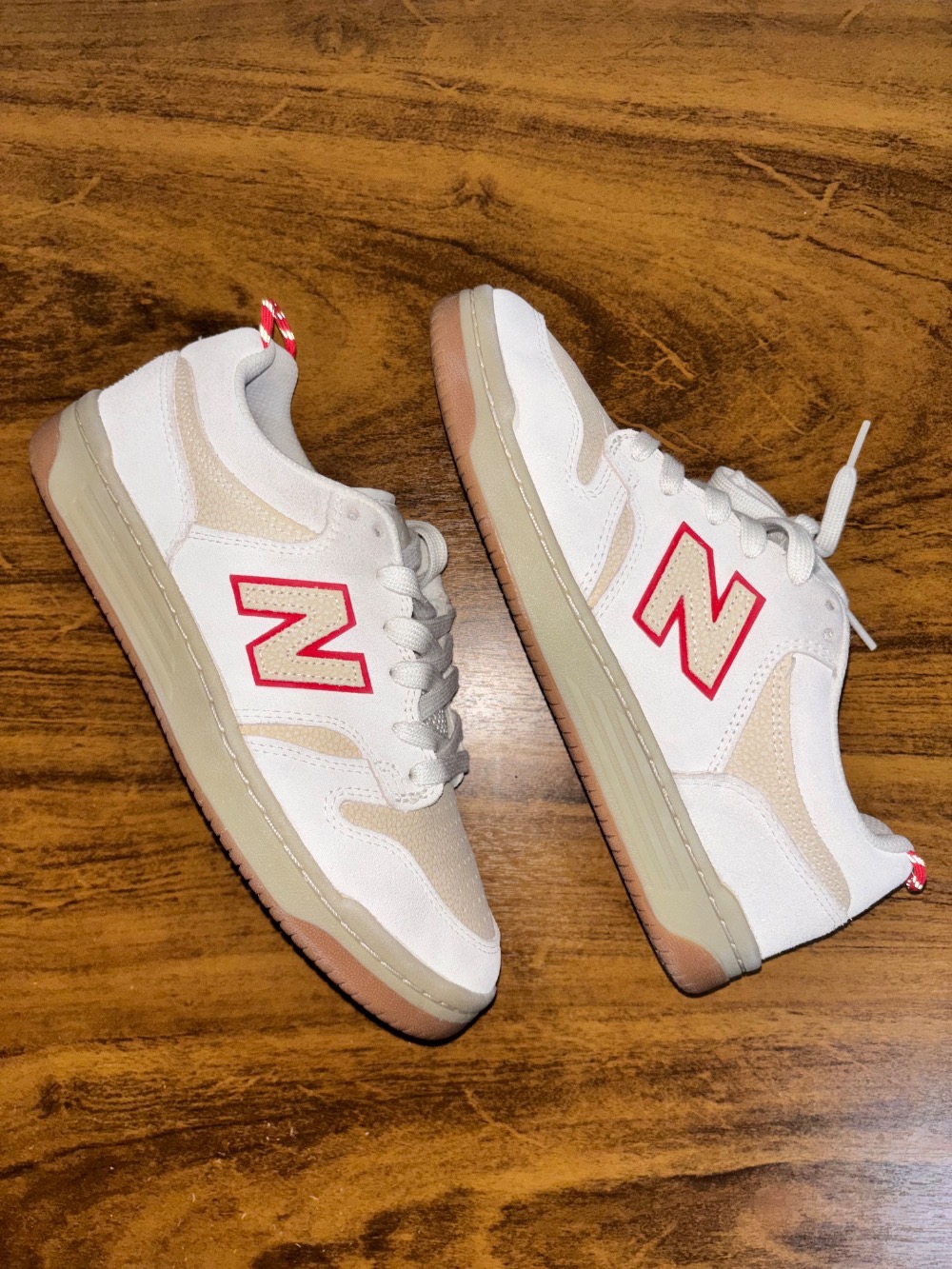 Chocolate Skateboards x New Balance Numeric 480 Sea Salt Red