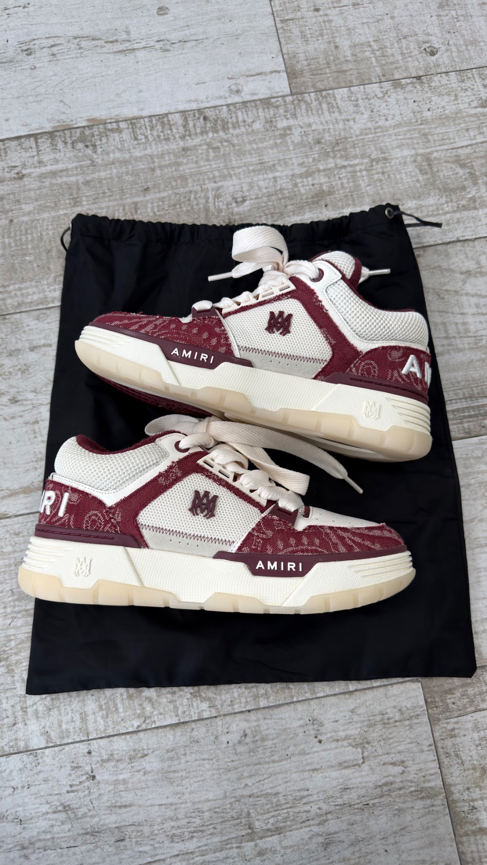 Amiri MA-1 Bandana Denim Burgundy