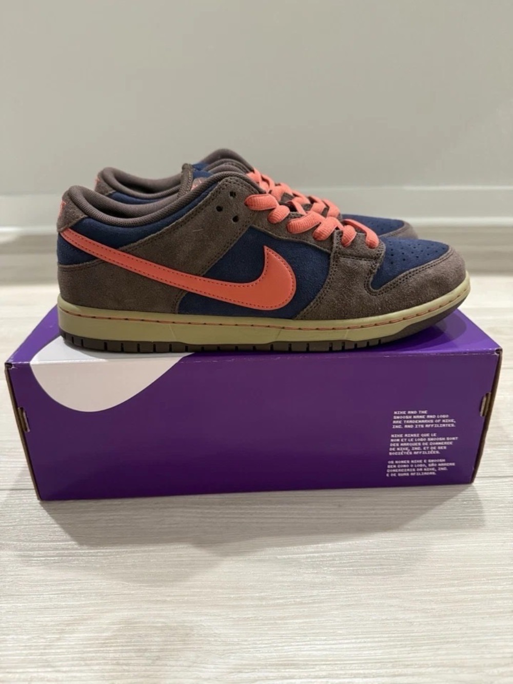 Nike SB Dunk Low Baroque Brown Midnight Navy — 39 / 40 / 41 / 42 / 43, Novo