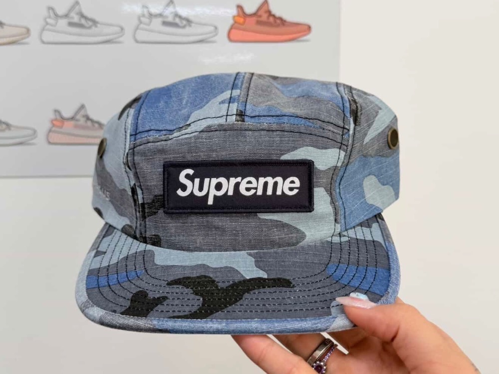 Boné Supreme Military Camp Blue Camo FW25-W18 — Único, Novo