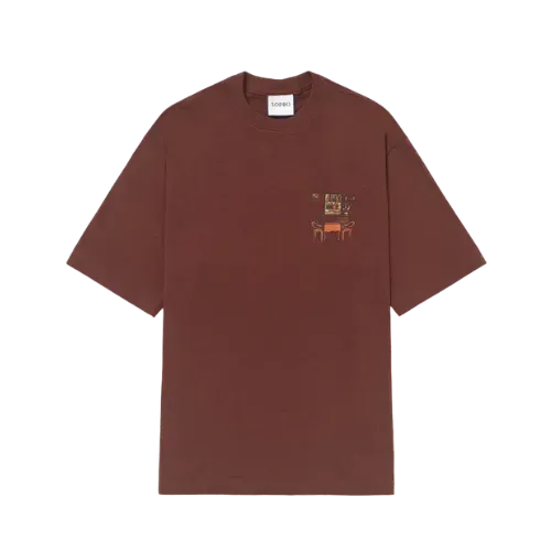 Camiseta Sopro Over Cena em Ladrilho Brown