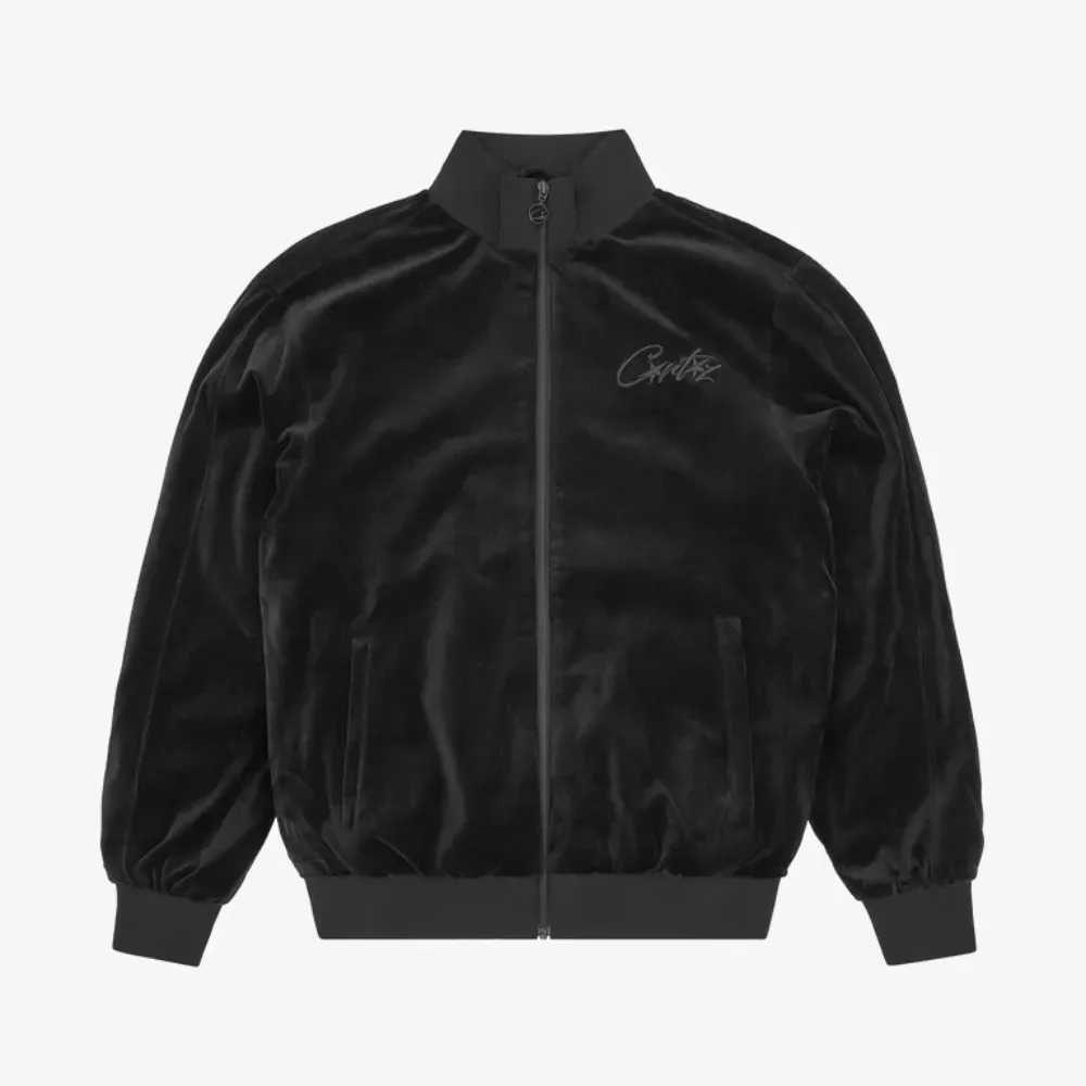 Jaqueta Corteiz VVS Velour Jacket Black - Droper