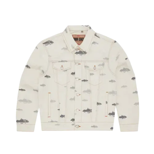 Jaqueta Corteiz Alcatraz Pattern Denim White