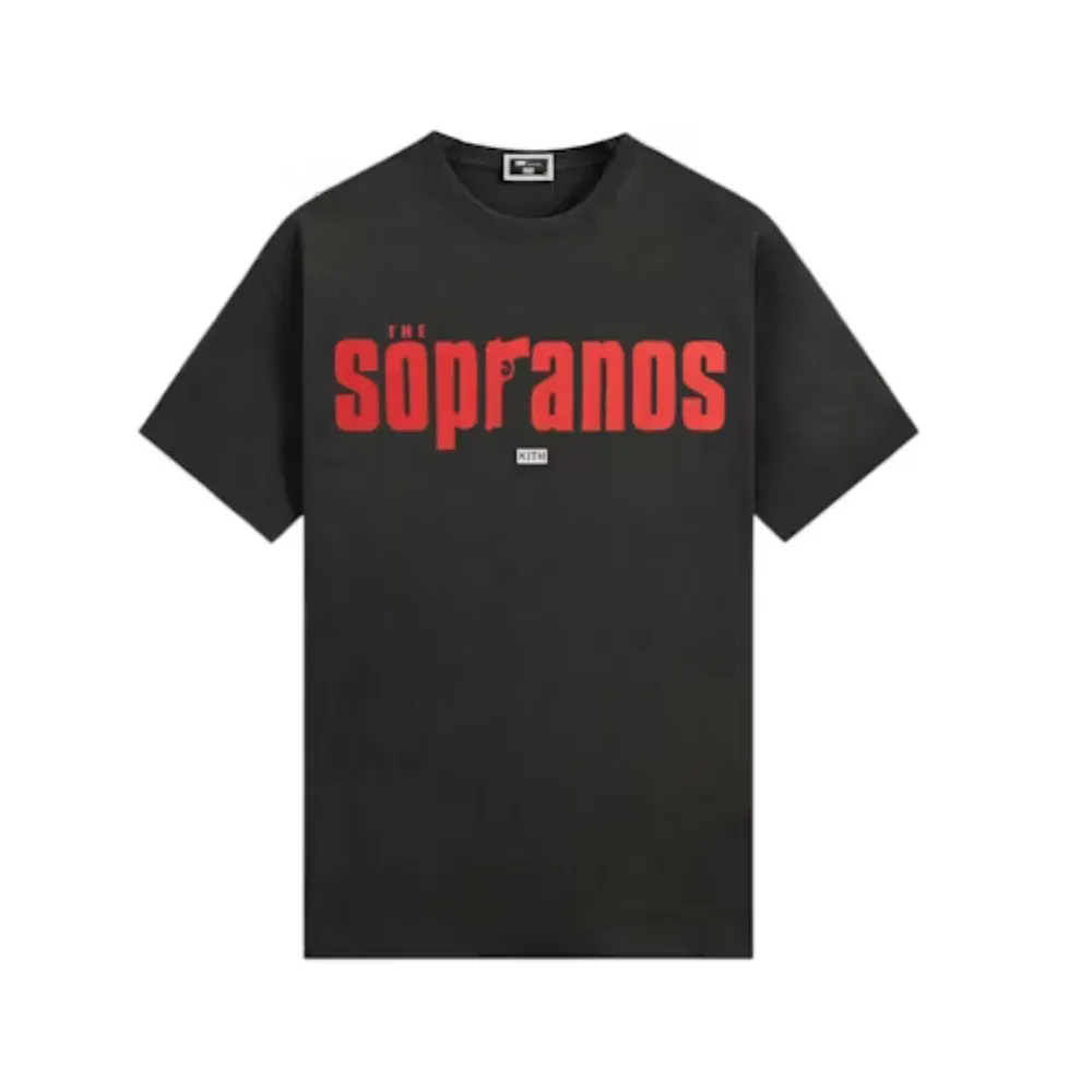 Kith x The Sopranos Camiseta Main Logo Vintage Black - Droper