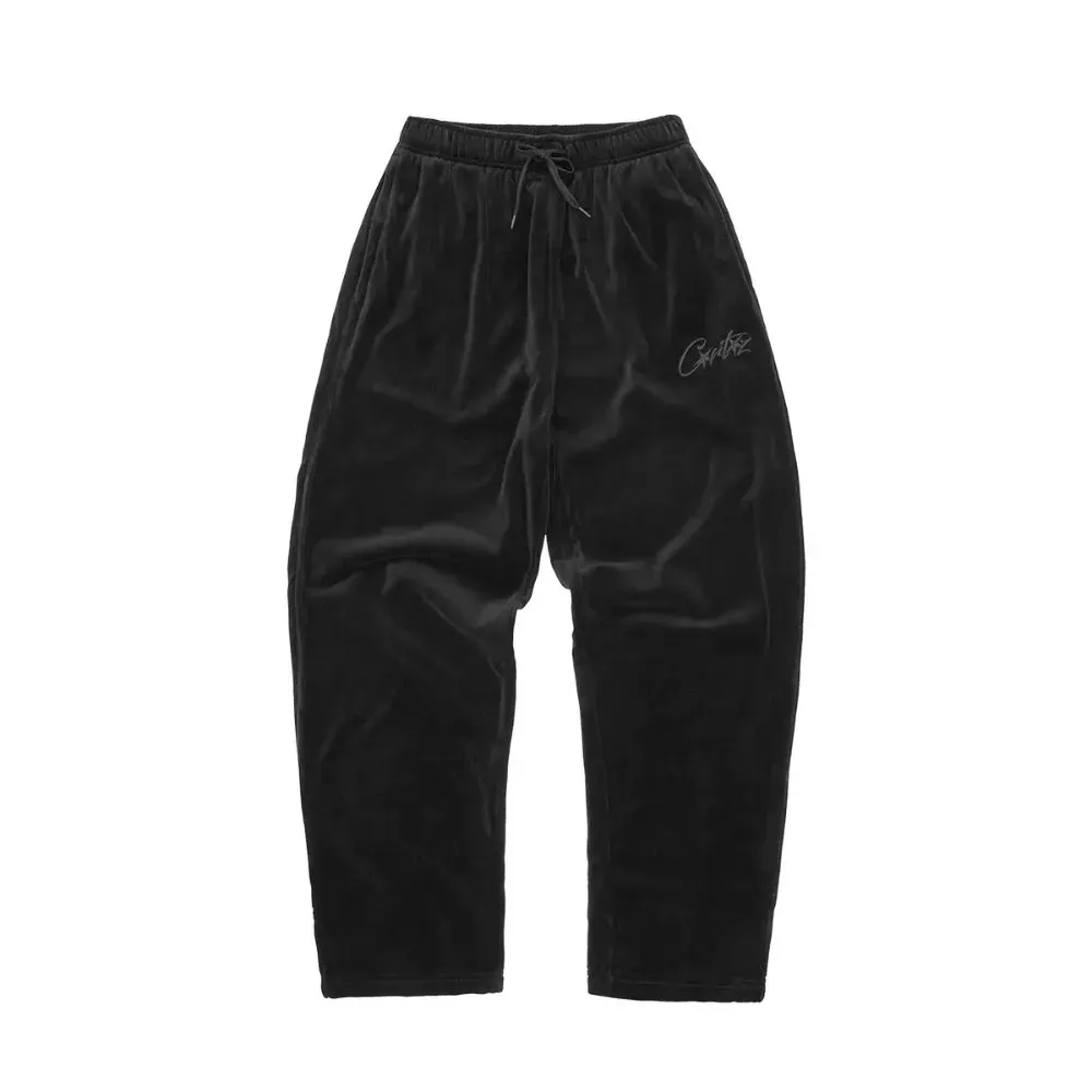Calça Corteiz VVS Velour Triple Black - Droper