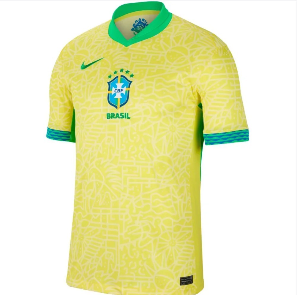 Camiseta Nike Brasil I 2024/25 Torcedor Pro Masculina Dynamic Yellow — XXG, Novo