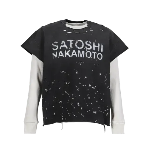 Camiseta Satoshi Nakamoto Sitcom Washed Black - Droper