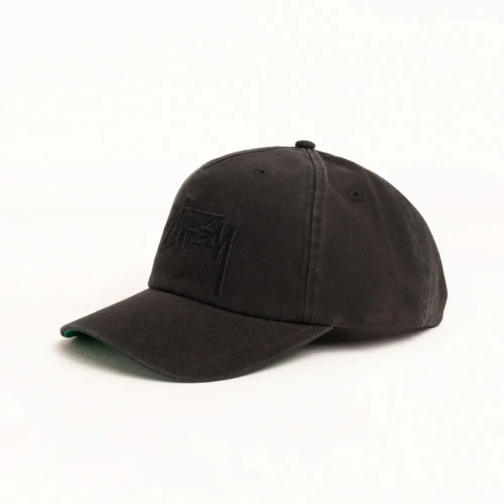 Boné Stussy Mid-Depth Big Stock Snapback Black - Droper
