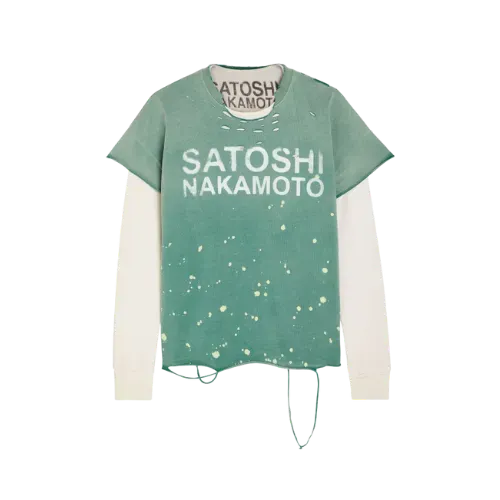 Camiseta Satoshi Nakamoto Destroyed Luke Green - Droper