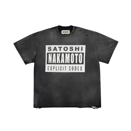 Camiseta Satoshi Nakamoto Explicit Codex Washed Black