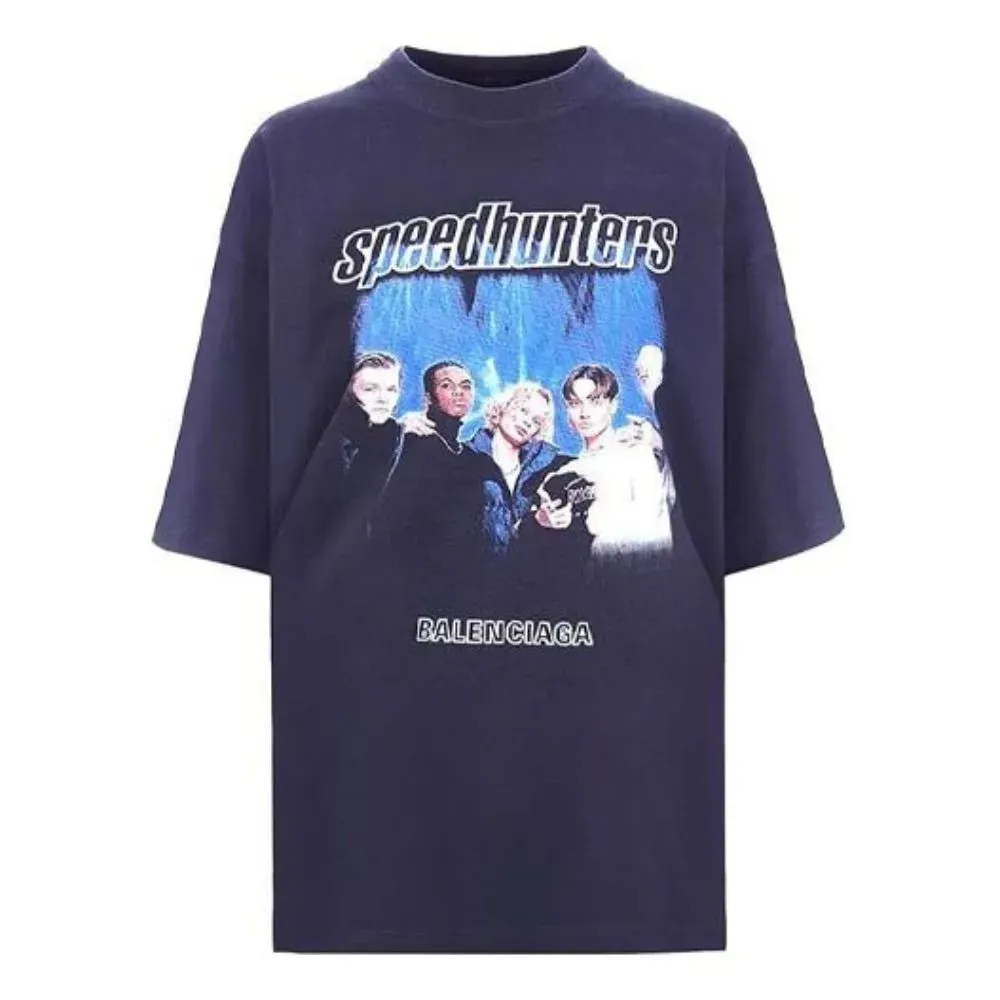 Camiseta Balenciaga Speed Hunters Band Short Sleeve Black - Droper