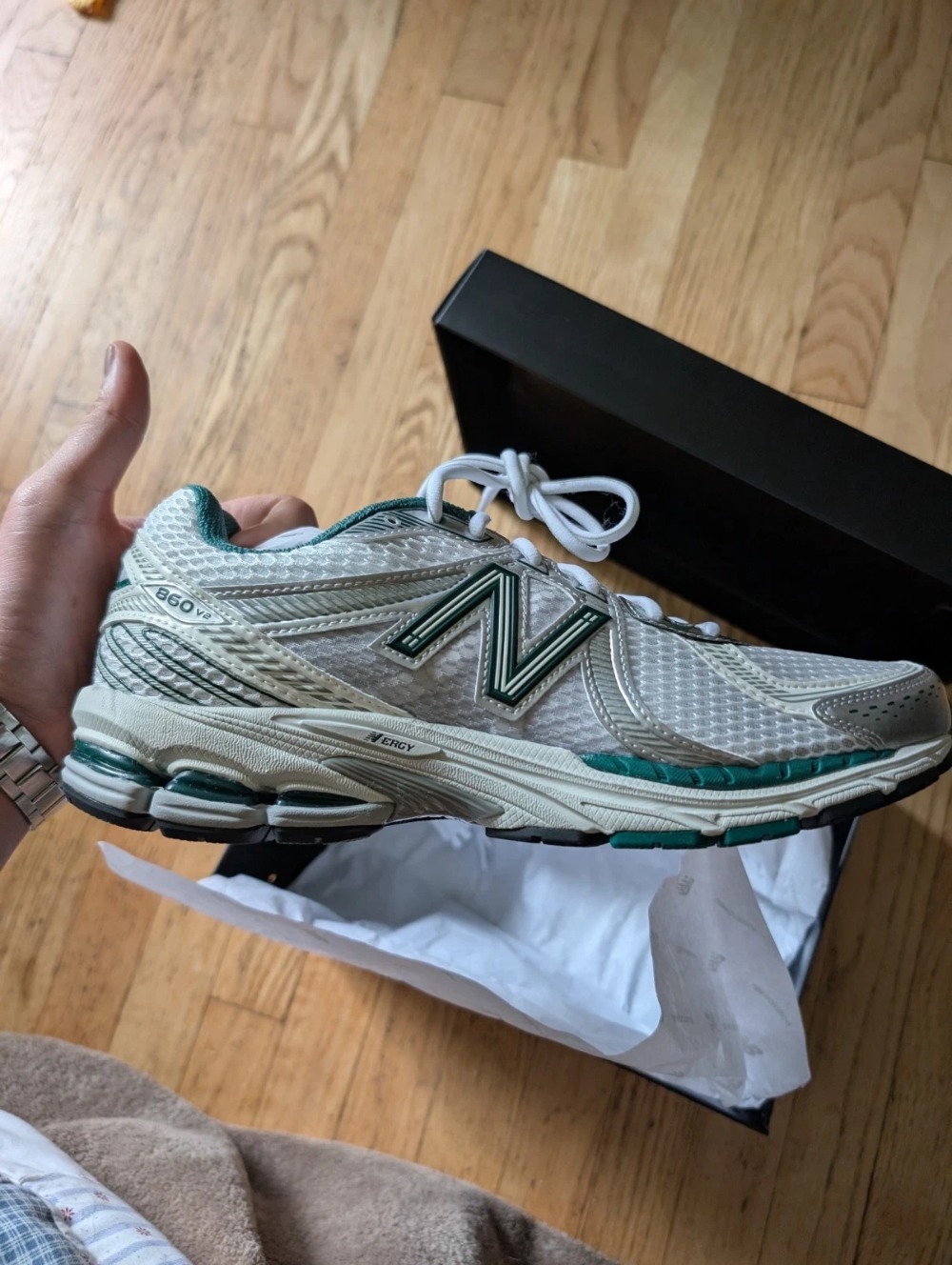 Aimé Leon Dore x New Balance 860v2 White Green — 39, Novo