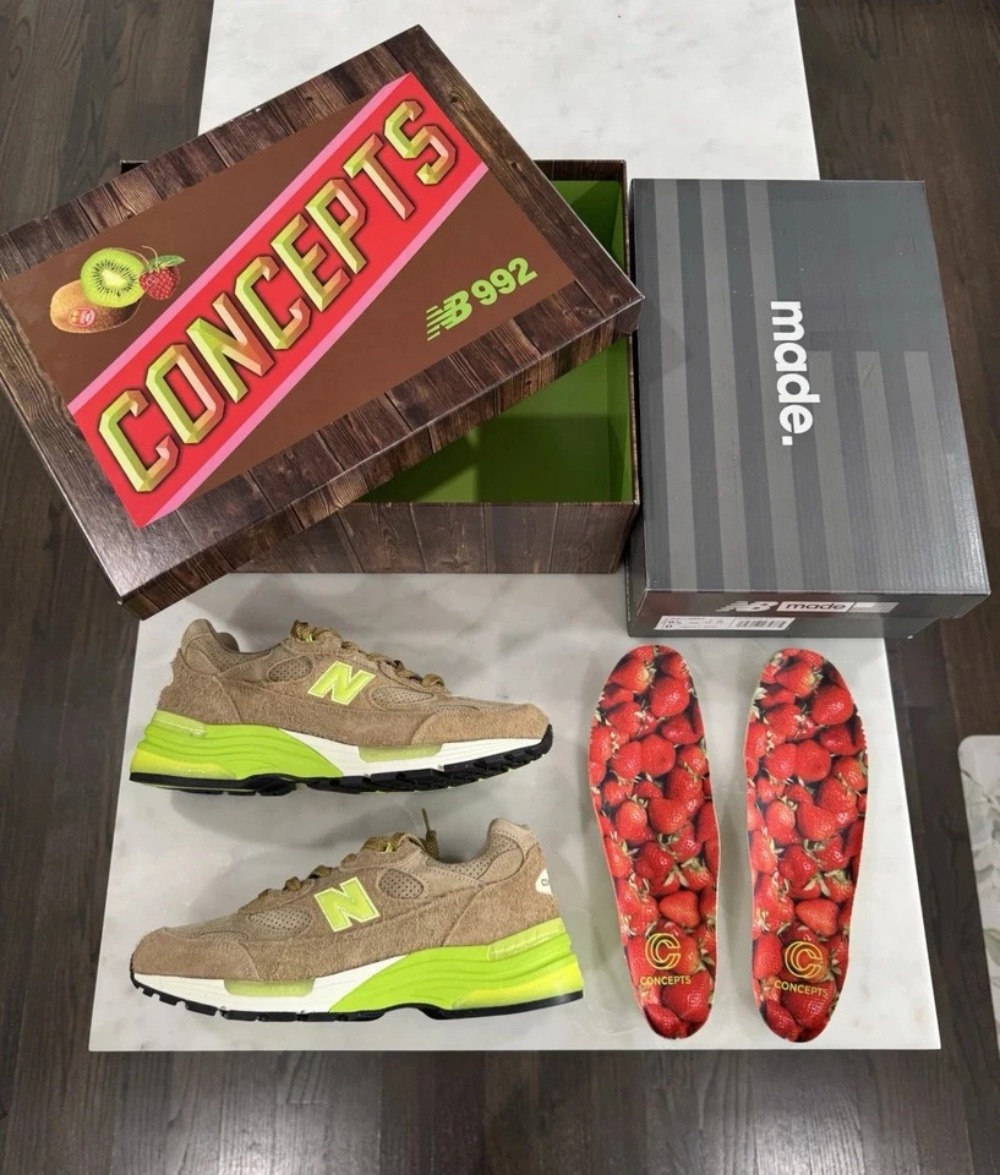 Concepts x New Balance 992 Made In USA Low Hanging Fruit — 43.5, Novo