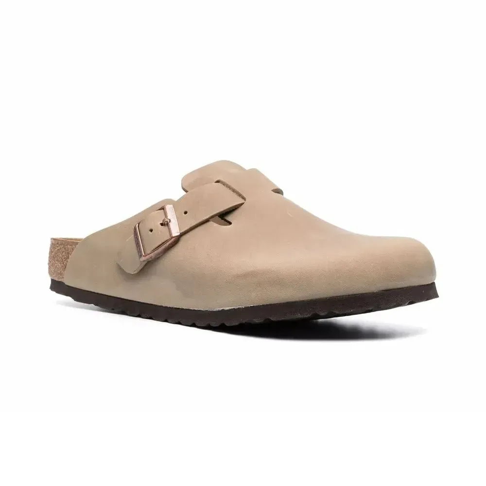 Birkenstock Boston Oiled Leather Tobacco Brown - Droper
