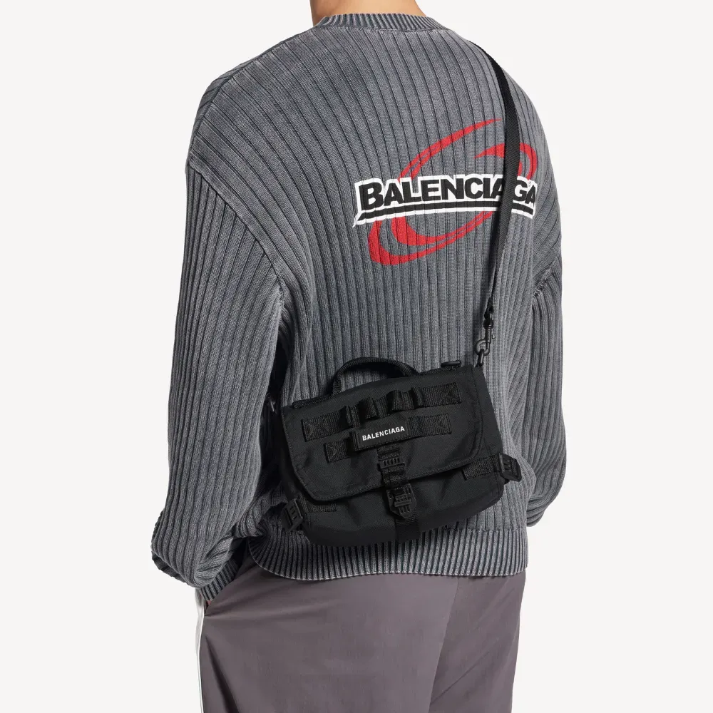 Bolsa Balenciaga Messenger Army Black - Droper