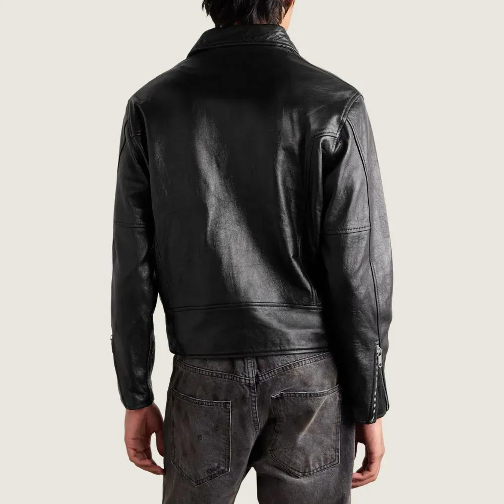 Jaqueta Enfants Riches Déprimés Television Panelled Leather Black foto 2