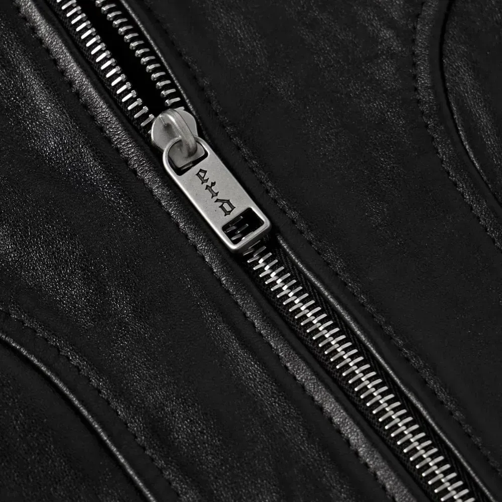 Jaqueta Enfants Riches Déprimés Television Panelled Leather Black foto 4