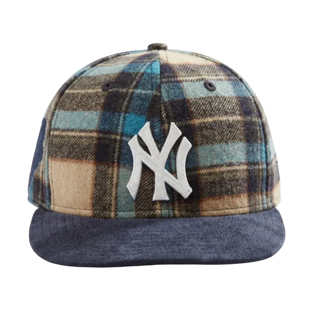 Kith x New Era Boné New York Yankees Plaid Suede Fitted Current