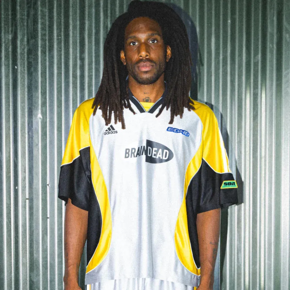Brain Dead x adidas Camiseta Short Sleeve Jersey Silver - Droper