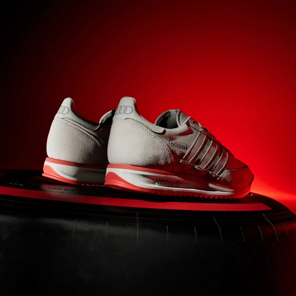 Audi x adidas SL 72 RS Grey Chalk Pearl Hi-Res Red - Droper