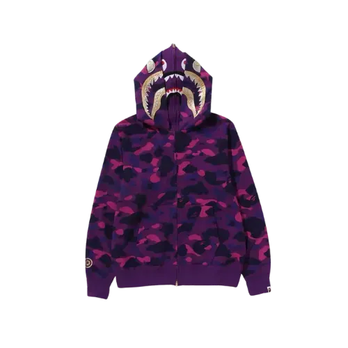 Moletom BAPE Color Camo Double Shark Full Zip Purple