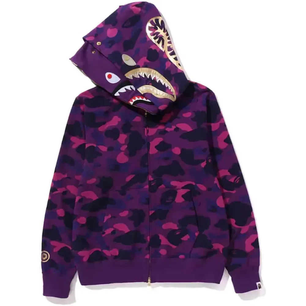Moletom BAPE Color Camo Double Shark Full Zip Purple - Droper