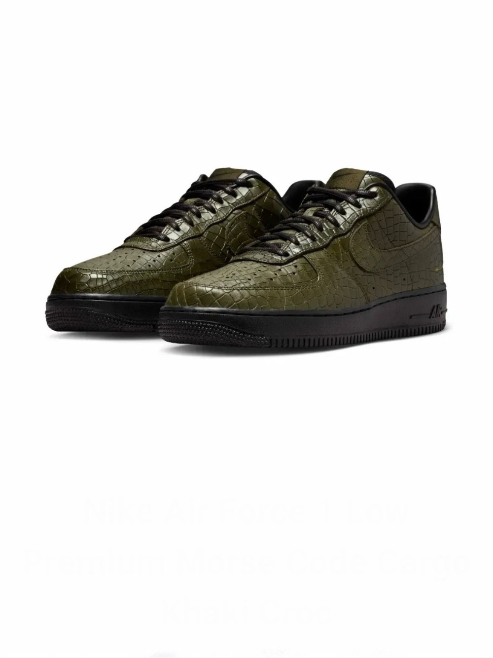 Nike Air Force 1 Low Premium Morse Code Cargo Khaki Croc — 42, Novo